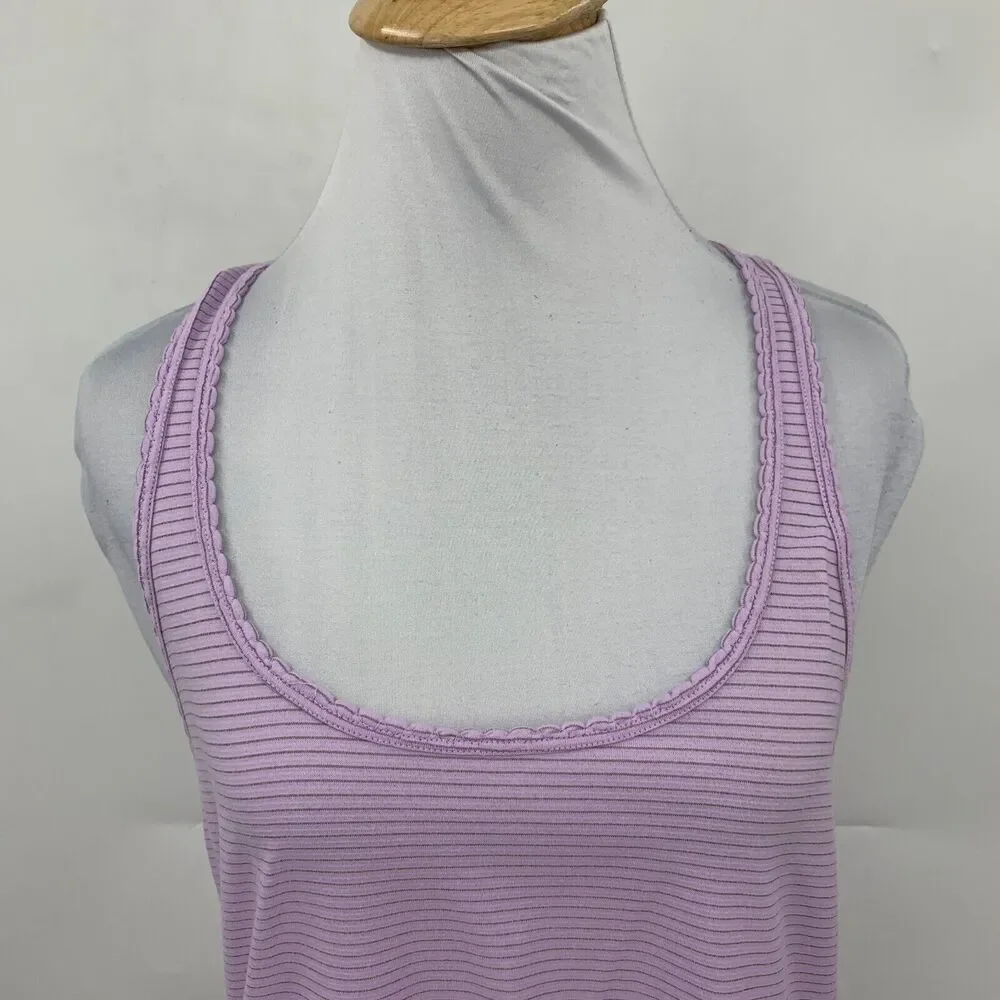 Lululemon Racerback Tank Top Womens 4 Lavender Striped Scoop Neck Sleeveless